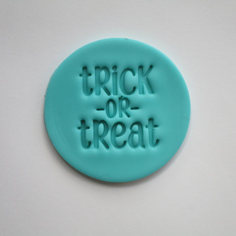 TRICK OR TREAT Halloween fondant embosser / cookie stamp