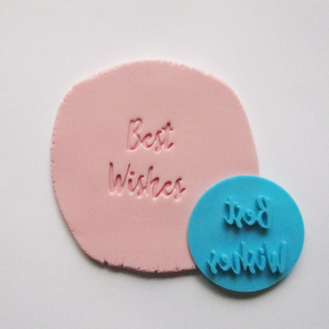 BEST WISHES fondant embosser / cookie stamp