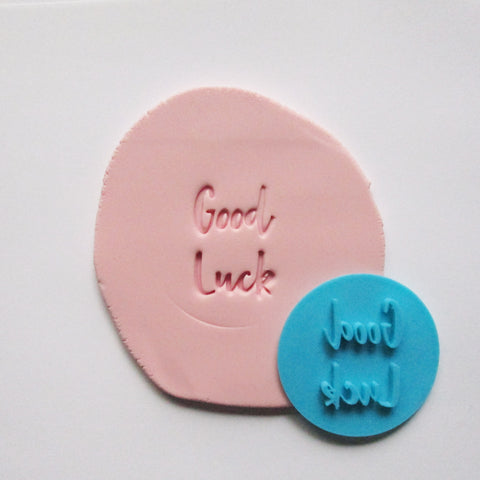 GOOD LUCK fondant embosser / cookie stamp