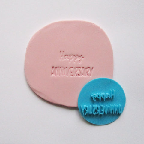 HAPPY ANNIVERSARY fondant embosser / cookie stamp