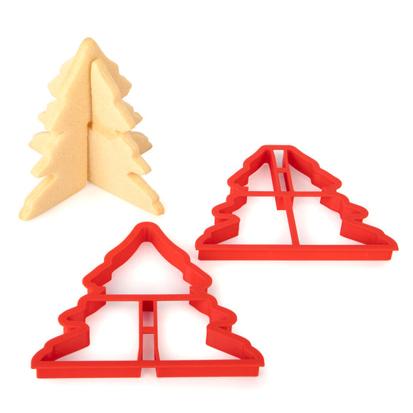 Hattie & Mouse Christmas Tree 3D standing cookie cutter