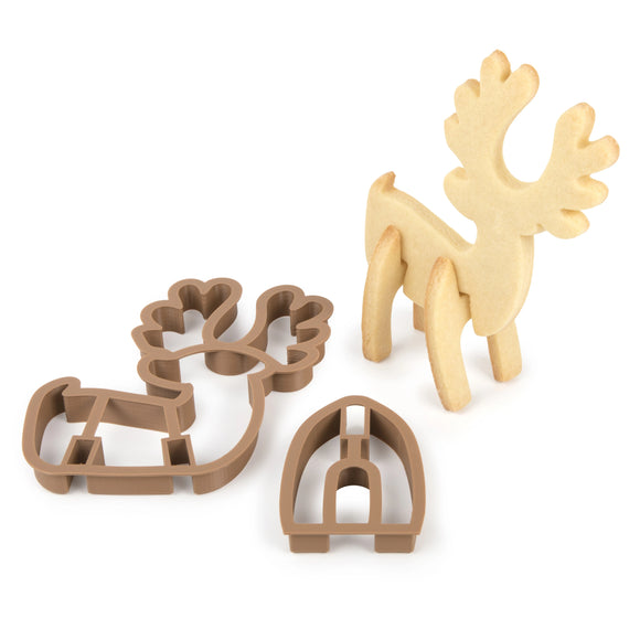 Hattie & Mouse Reindeer 3D standing cookie cutter