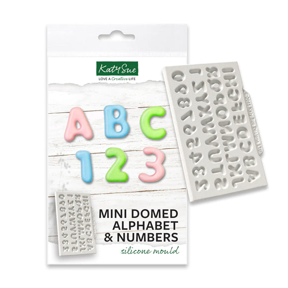 Katy Sue Mini Domed Alphabet & Number Silicone Mould