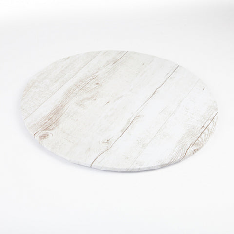 White Wood/Timber Effect Round Cake Board 20cm (8 inch)