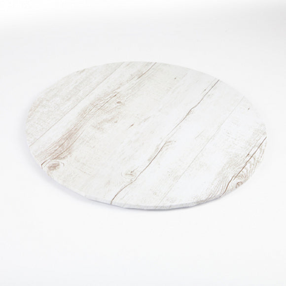 White Wood/Timber Effect Round Cake Board 25cm (10 inch)