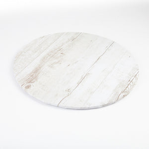 White Wood/Timber Effect Round Cake Board 35cm (14 inch)