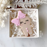 Little Biskut Gingerbread Girl with Bow cutter & debosser set