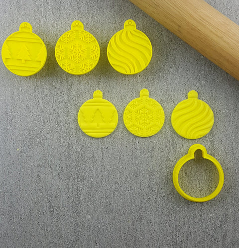 Custom Cookie Cutters Mini Bauble cutter & embosser set