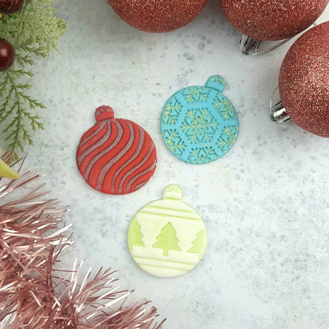 Custom Cookie Cutters Mini Bauble cutter & embosser set