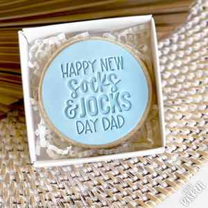 Little Biskut Happy New Socks & Jocks Day Dad embosser