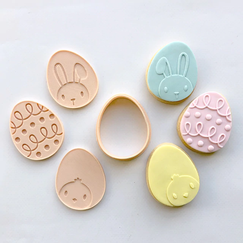 Little Biskut Mini Easter Egg cutter & debosser set