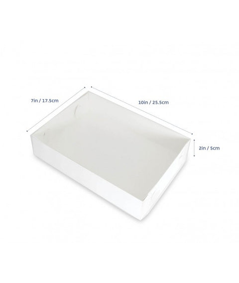 Biscuit Box Rectangle with Clear Lid 25x17cm (10x7x2 inch) - 10 pack