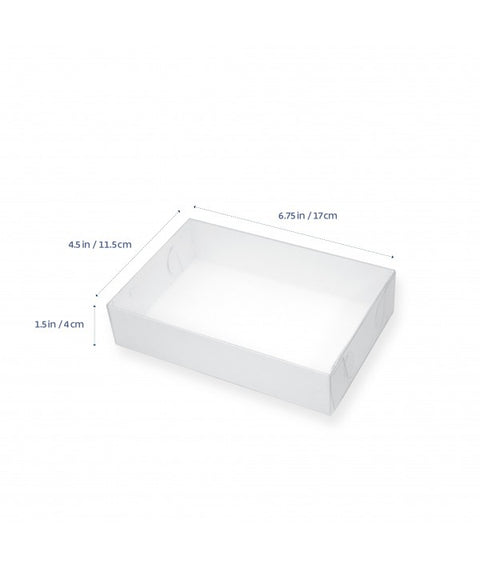 Biscuit Box Rectangle with Clear Lid 17x11cm (6.75x4.5x1.5 inch) - 10 pack