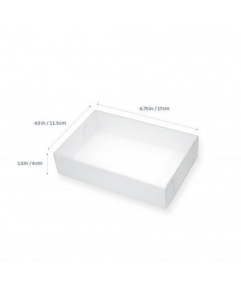 Biscuit Box Rectangle with Clear Lid 17x11cm (6.75x4.5x1.5 inch)