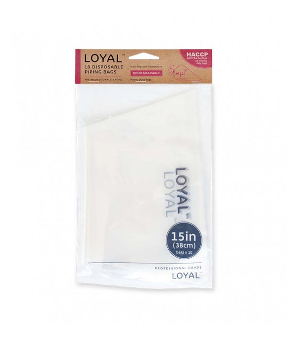 Loyal Clear Degradable Disposable Piping Bags 38cm / 15 inch - 10 pack