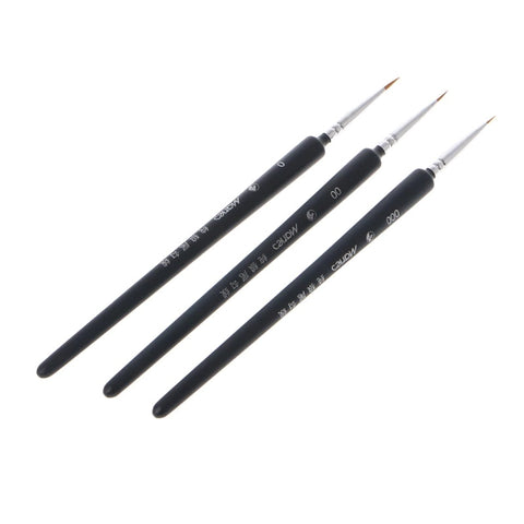 Fine Paint Brush Set of 3 (size 0,  00,  000)