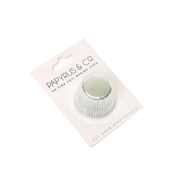Papyrus & Co Silver Foil Mini Cupcake Baking Cups - 50 pack