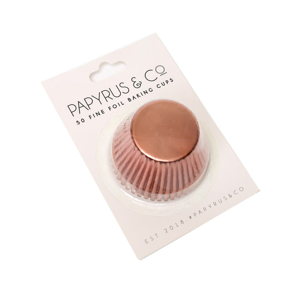 Papyrus & Co Rose Gold Foil Medium Cupcake Baking Cups - 50 pack