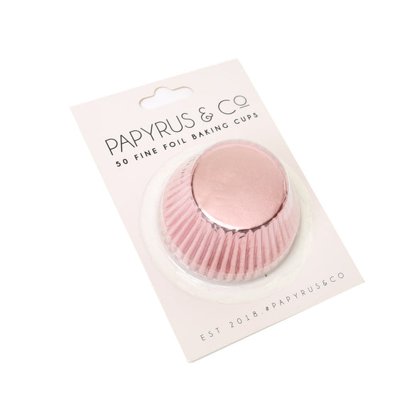 Papyrus & Co Pastel Pink Foil Medium Cupcake Baking Cups - 50 pack