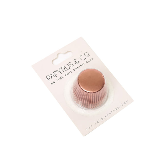 Papyrus & Co Rose Gold Foil Mini Cupcake Baking Cups - 50 pack