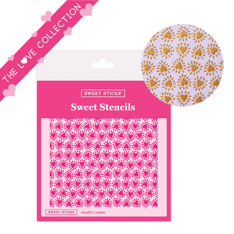 Sweet Sticks Hearts Charm Stencil