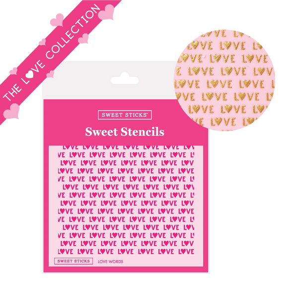 Sweet Sticks Love Words Stencil