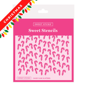 Sweet Sticks Christmas scattered candy cane stencil