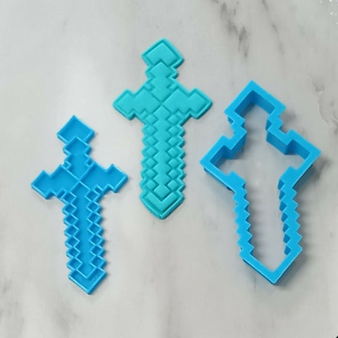 Minecraft Diamond Sword embosser & cutter set 10cm