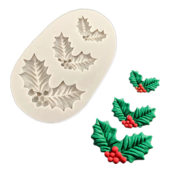 Christmas Holly Silicone Mould