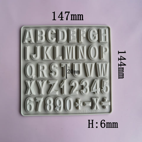 Medium Alphabet & Number Silicone Mould