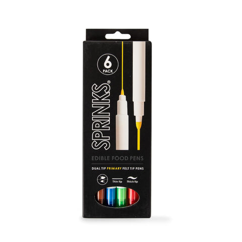 Sprinks Edible Food Pens Primary 6 pack