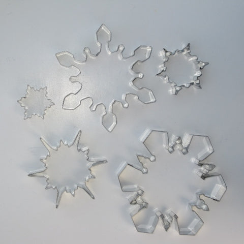 Snowflake Biscuit / Fondant Cutter 5pce Set