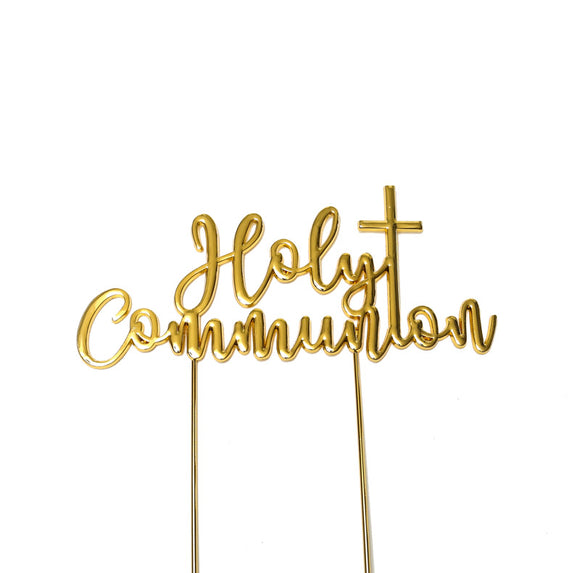 GOLD Metal Cake Topper - HOLY COMMUNION