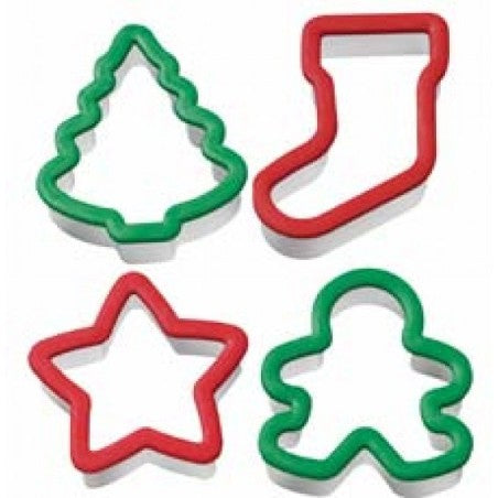 Wilton Christmas Holiday Grippy Cookie Cutter 4pce set