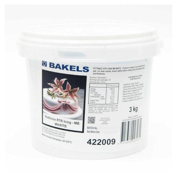Bakels Pettinice RTR Fondant Icing White 3kg